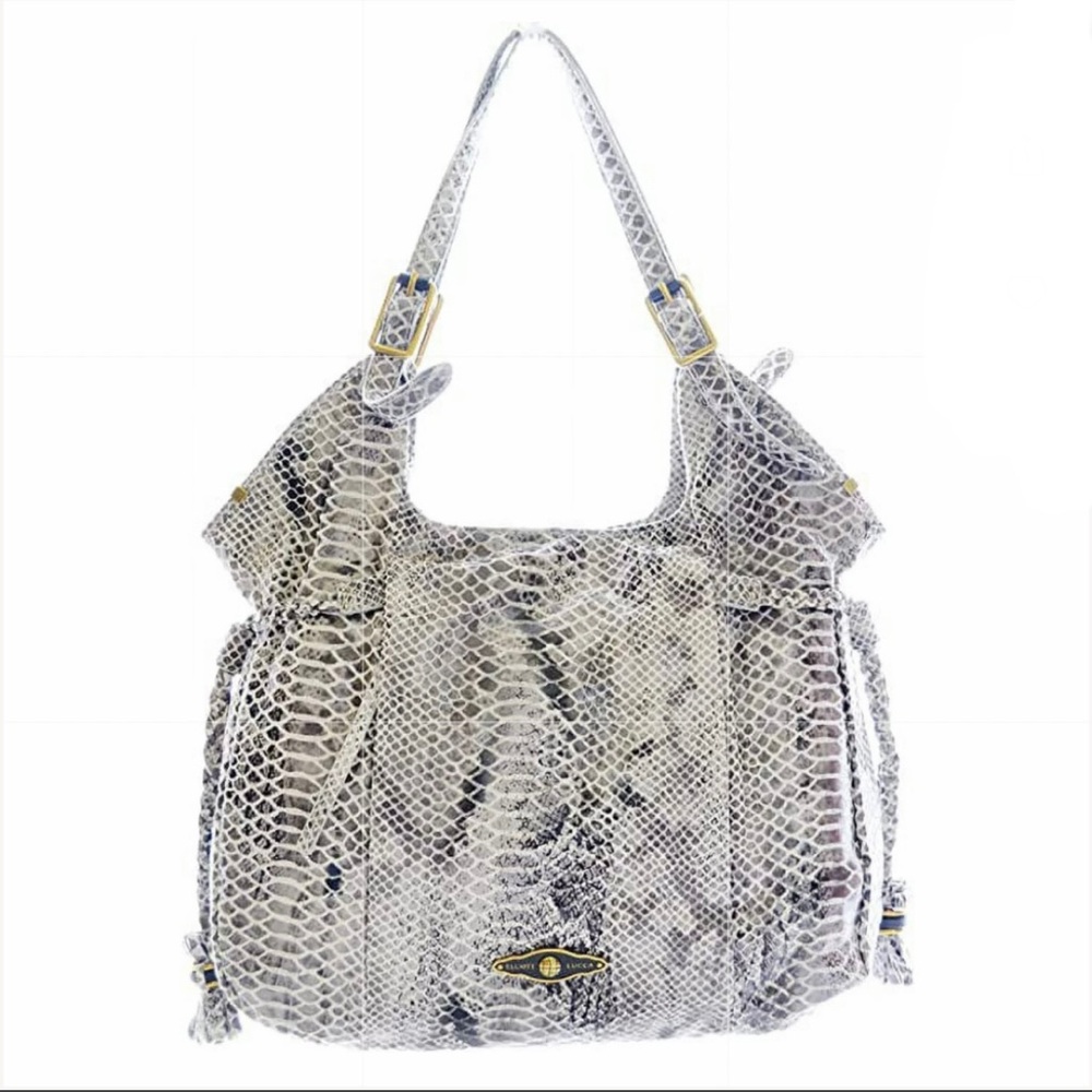 Elliott Lucca Leather Snake Print Sintra Hobo / Tote Bag